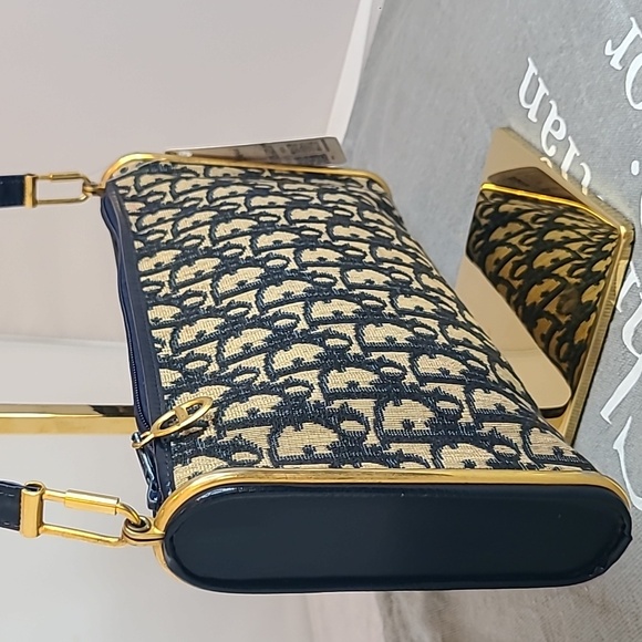 DIOR VINTAGE 1970’S DIORISSIMO CANVAS/LEATHER/GOLD 3WAY CLUTCH/SHLDER/CROSS BODY - Picture 5 of 17